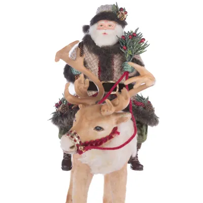 15" Santa Riding Caribou Christmas Decor *SHIPS WITHIN 10 DAYS* NEW 2025