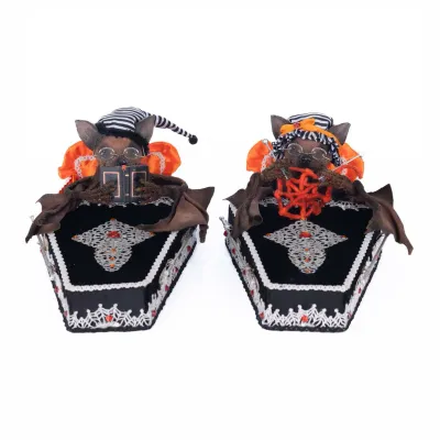 4.5" Bedtime with the Batsons Set Of 2 Halloween Decor *SHIPS WITHIN 10 DAYS* NEW 2025
