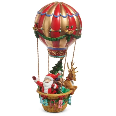 PRE-ORDER 17" Santa In Hot Air Balloon Christmas Decor *SHIPS 9/2026* NEW 2026