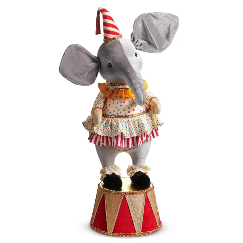 PRE-ORDER 29" Mrs. Circus Elephant Christmas Decor *SHIPS 9/2026* NEW 2026