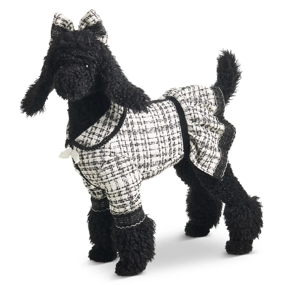 26.5" Black Labradoodle Poodle In Tweed Christmas Decor NEW 2026