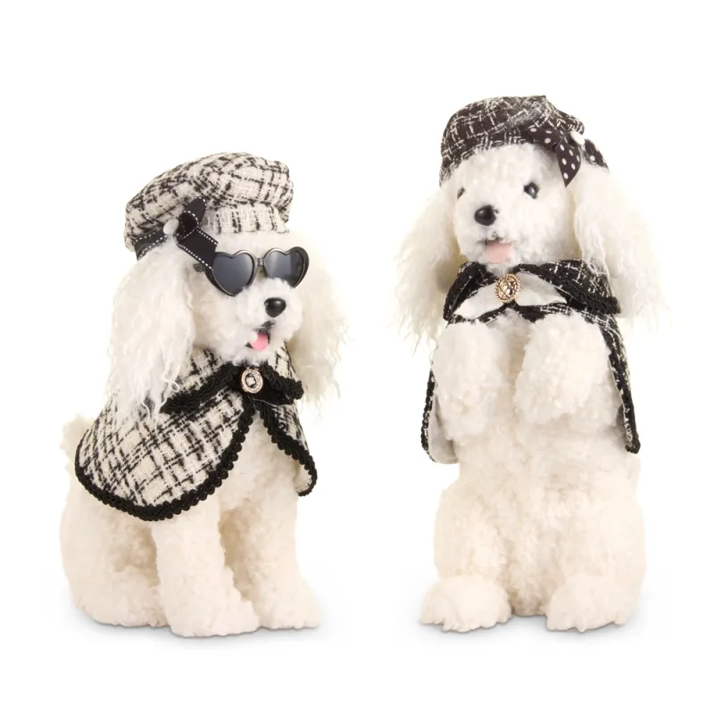 PRE-ORDER 14" Fashion Poodle's Set Of 2 Christmas Decor *SHIPS 9/2026* NEW 2026