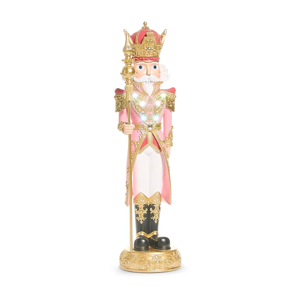 20" LED Lighted Pink Nutcracker Christmas Decor NEW 2026