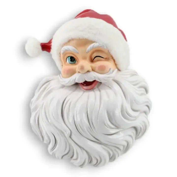 26" Vintage Retro Santa Head With Red Hat Wall Mount Christmas Decor *SHIPS WITHIN 10 DAYS*