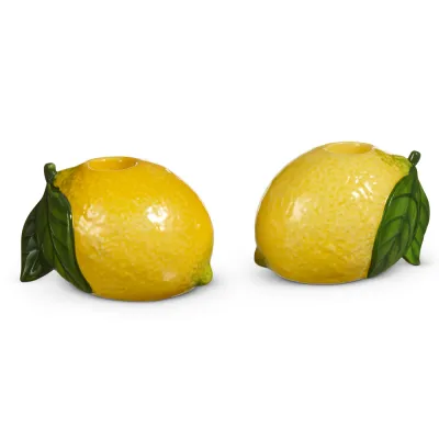 3.5" Lemon Candle Votive Holders Set Of 2 Home Decor NEW 2026