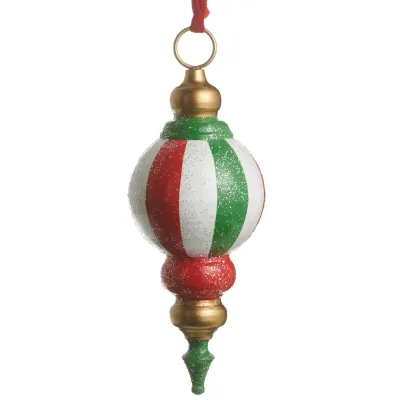 PRE-ORDER 17" Red, Green and White Finial Ornament Christmas Decor *SHIPS 9/2026* NEW 2026