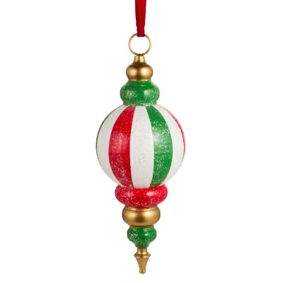 PRE-ORDER 21" Red, Green and White Finial Ornament Christmas Decor *SHIPS 9/2026* NEW 2026