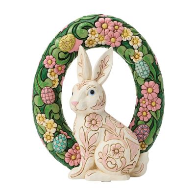 Floral Bunny Wreath By: Heartwood Creek Jim Shore *SHIPS WITHIN 10 DAYS* NEW 2026