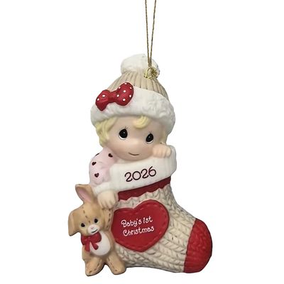 PRE-ORDER Dated 2026 Baby Girl Ornament By: Christmas Precious Moments *SHIPS 9/2026* NEW 2026