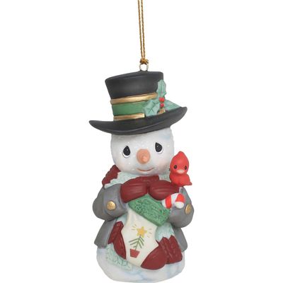 PRE-ORDER Annual Snowman With Tree Ornament By: Christmas Precious Moments *SHIPS 7/2026* NEW 2026