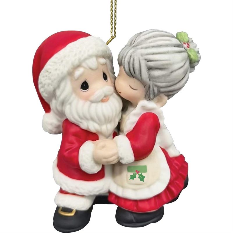 PRE-ORDER Santa &amp; Miss Claus Kissing Ornament By: Christmas Precious Moments *SHIPS 9/2026* NEW 2026