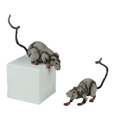 PRE-ORDER 5.5" Tabletop and Ledge Hanging Rats Set of 2 Halloween Decor *SHIPS 8/2026* NEW 2026