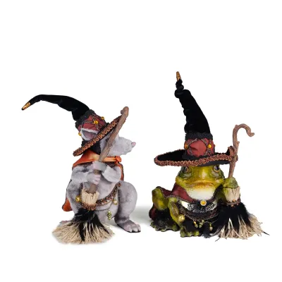 PRE-ORDER 8.8" Witching Hour Rat &amp; Frog Witches Halloween Decor *SHIPS 8/2026* NEW 2026