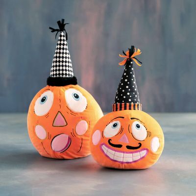 10" Mustachio &amp; Surprise Pumpkin Plush Set Of 2 Christmas Decor *SHIPS WITHIN 10 DAYS* NEW 2025
