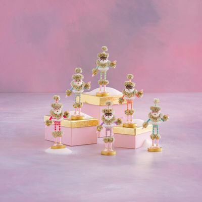 7" BLACK AA Small Rainbow Papa Noel Tabletop Christmas Decor Glitterville *SHIPS WITHIN 10 DAYS* NEW 2025