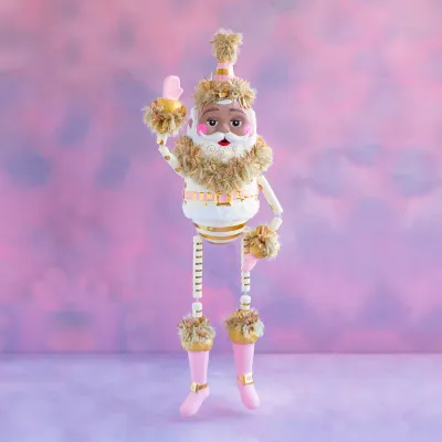 72" Brown AA Gold &amp; Blush Papa Noel Display Christmas Decor Glitterville *SHIPS WITHIN 10 DAYS* NEW 2025