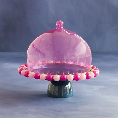 16.5" BALLerina Cake Stand With Dome Christmas Decor Glitterville *SHIPS WITHIN 10 DAYS* NEW 2025