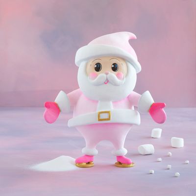 18" Light Pink Baby Papa Noel Tabletop Christmas Decor Glitterville *SHIPS 10/2026* NEW 2026