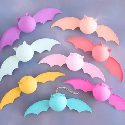 25" Rainbow Bat Display Set Of 8 Halloween Decor Glitterville *SHIPS 9/2026* NEW 2026