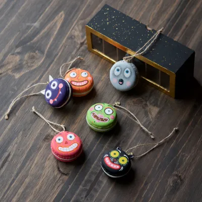 Halloween Macaron Ornaments Set Of 6 Halloween Decor Glitterville *SHIPS WITHIN 10 DAYS* NEW 2026