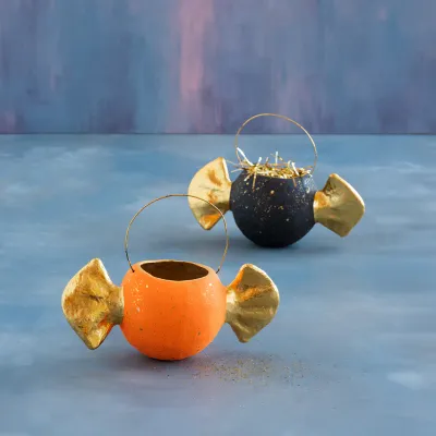 10" Halloween Bon Bon Bucket Set Of 2 Halloween Decor Glitterville *SHIPS WITHIN 10 DAYS* NEW 2026