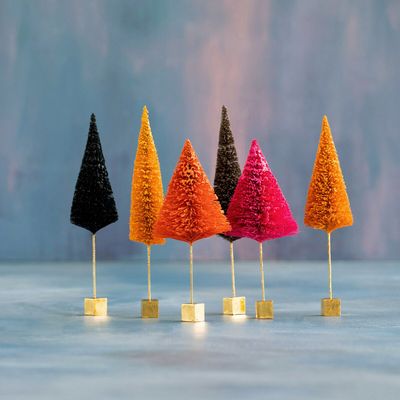 Medium Trick or Sweet Sisal Tree Set Of 6 Halloween Decor Glitterville *SHIPS WITHIN 10 DAYS* NEW 2026