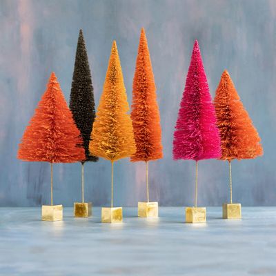 X-Large Trick or Sweet Sisal Tree Set Of 6 Halloween Decor Glitterville *SHIPS WITHIN 10 DAYS* NEW 2026