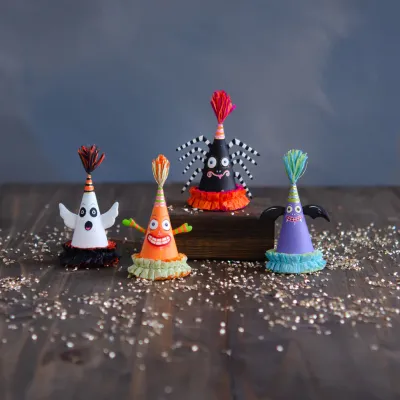 Teeny Tiny Party Hats Halloween Decor Glitterville *SHIPS 9/2026* NEW 2026