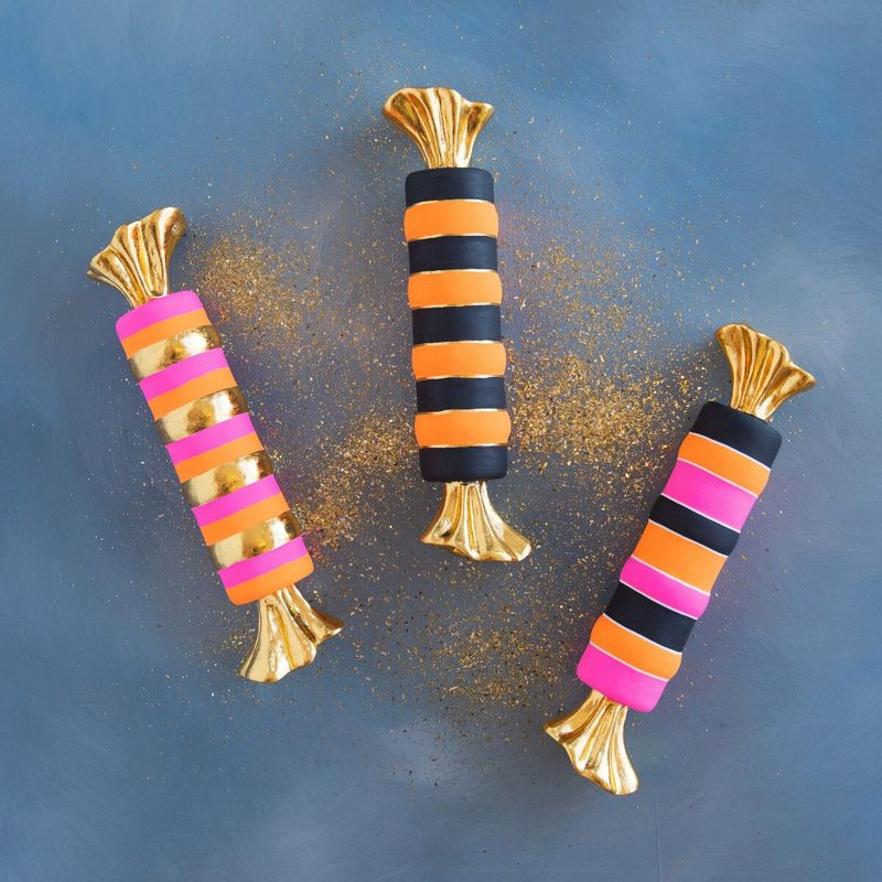 15" Halloween Taffy Display Set Of 3 Halloween Decor Glitterville NEW 2025