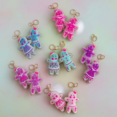 PRE-ORDER The Gingers Bag Charms Set Of 6 Christmas Decor Glitterville *SHIPS 10/2026* NEW 2026