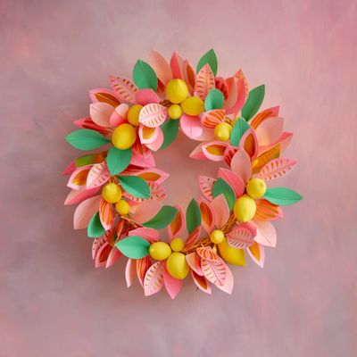 PRE-ORDER Celebrate Citrus Lemon Wreath Home Decor Glitterville *SHIPS 10/2026* NEW 2026