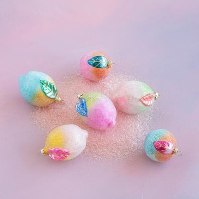 Pretty in Peel Citrus Ornaments Set Of 6 Christmas Decor Glitterville *SHIPS WITHIN 10 DAYS* NEW 2025