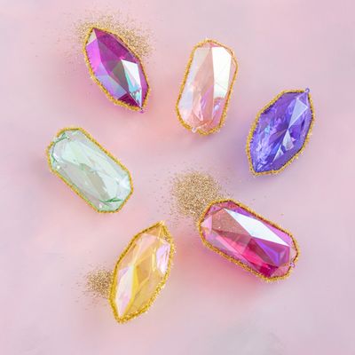 Large Gemstone Ornaments Set Of 6 Christmas Decor Glitterville *SHIPS WITHIN 10 DAYS* NEW 2025