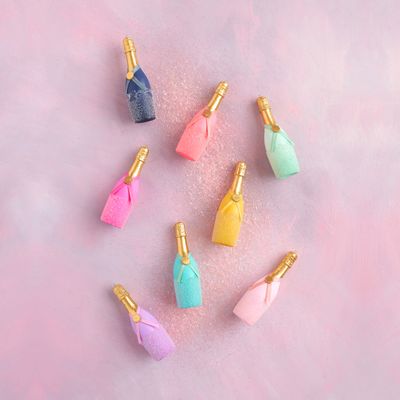 Rainbow Champagne Ornaments Set Of 8 Christmas Decor Glitterville *SHIPS WITHIN 10 DAYS* NEW 2025