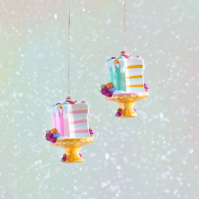 Macaroon Cake Ornaments Set Of 2 Christmas Decor Glitterville *SHIPS WITHIN 10 DAYS* NEW 2026