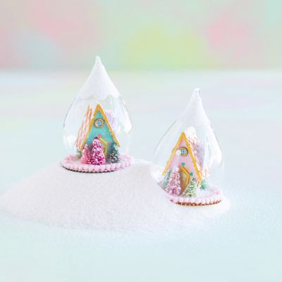 Gingerbread Dome Ornament Set Of 4 Christmas Decor Glitterville *SHIPS WITHIN 10 DAYS* NEW 2025