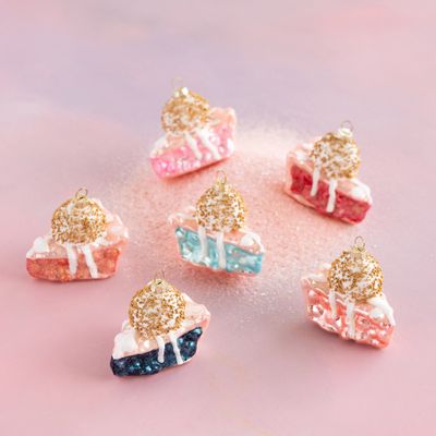 Easy Peasy Pie Ornaments Set Of 6 Christmas Decor Glitterville *SHIPS WITHIN 10 DAYS* NEW 2025