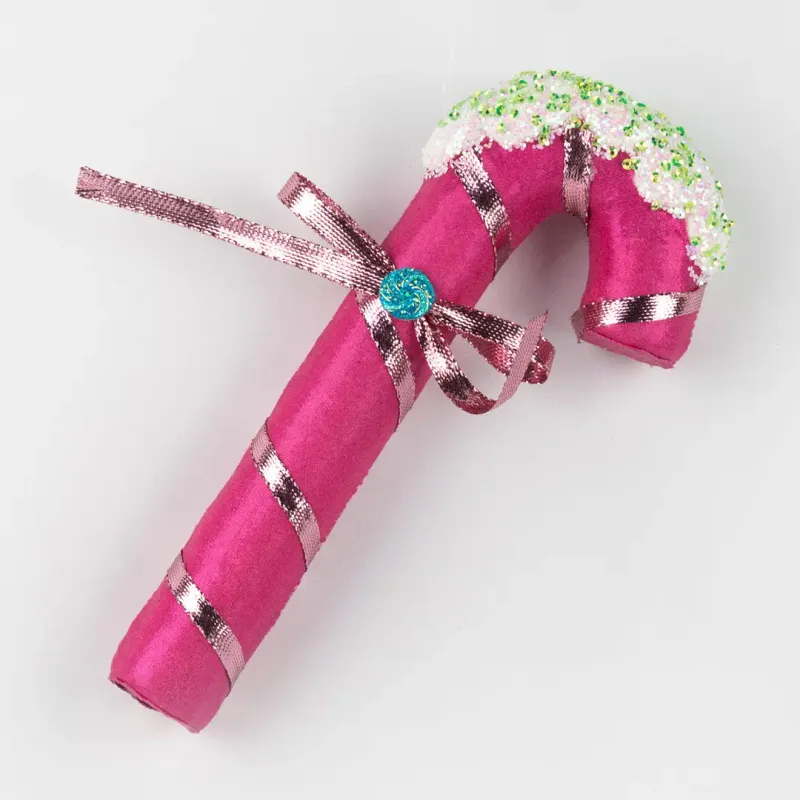 8.5" Pink Candy Cane Foam Ornament Set Of 2 Christmas Decor *SHIPS WITHIN 10 DAYS* NEW 2025