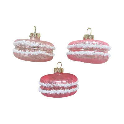 Pink Macaron Ornaments Set Of 3 Christmas Decor *SHIPS WITHIN 10 DAYS* NEW 2024