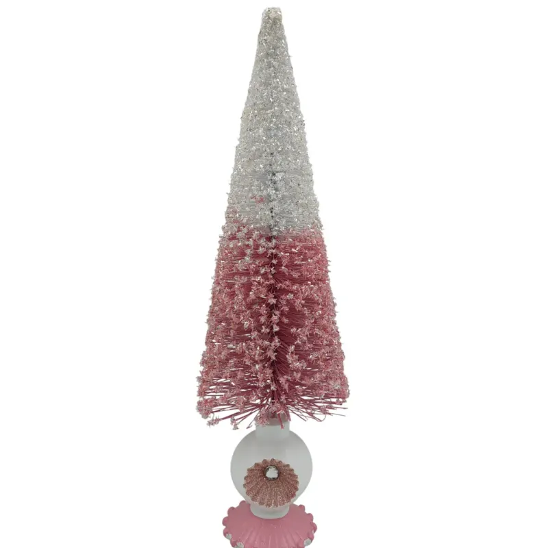17.5" Pink/White Retro Sisal Tree Christmas Decor *SHIPS WITHIN 10 DAYS*