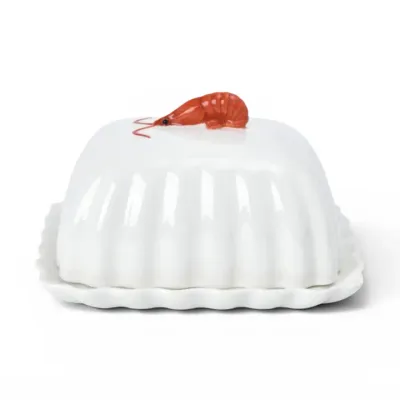 PRE-ORDER 6" Shrimp Butter Dish With Lid Home Decorative Serve Ware *SHIPS 2/2027* NEW 2027