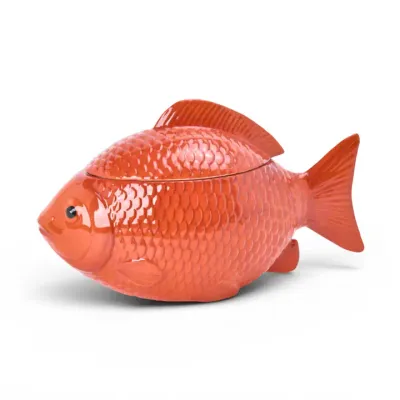 PRE-ORDER 6.5" Coral Fish Container With Lid Home Decorative Serve Ware *SHIPS 2/2027* NEW 2027
