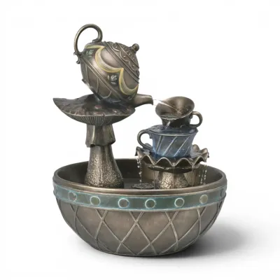 PRE-ORDER 18.5" Alice In Wonderland Bronze Mushroom Fountain *SHIPS 2/2027* NEW 2027