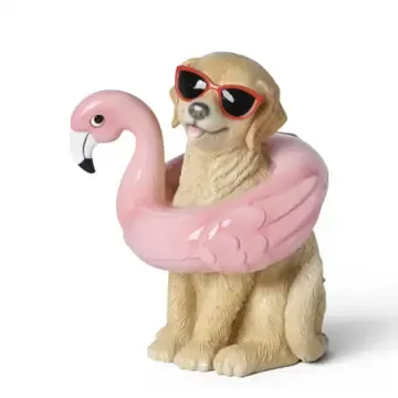 PRE-ORDER 14 Retriever In Flamingo Float Summer Decor *SHIPS 2/2027* NEW 2027