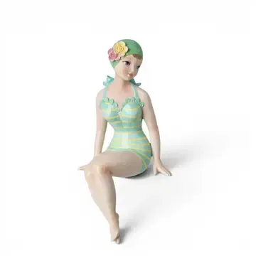 PRE-ORDER 15" Green Retro Beach Lady Sitter Summer Decor *SHIPS 2/2027* NEW 2027