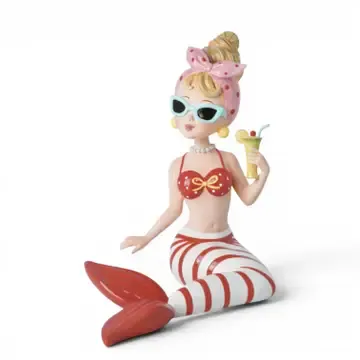 PRE-ORDER 13" Mermaid Lady With Striped Tail Summer Decor *SHIPS 2/2027* NEW 2027