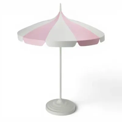 PRE-ORDER 32" Pink Striped Umbrella Summer Decor *SHIPS 2/2027* NEW 2027