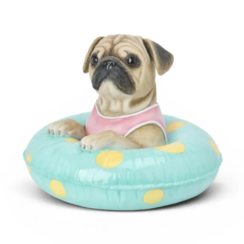PRE-ORDER 9" Pug In Pool Float Summer Decor *SHIPS 2/2027* NEW 2027