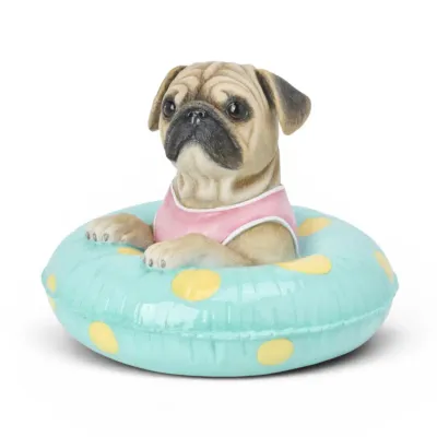 PRE-ORDER 9" Pug In Pool Float Summer Decor *SHIPS 2/2027* NEW 2027