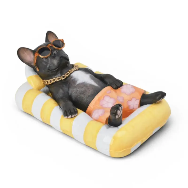 PRE-ORDER Frenchie Laying On Pool Float Summer Decor *SHIPS 2/2027* NEW 2027
